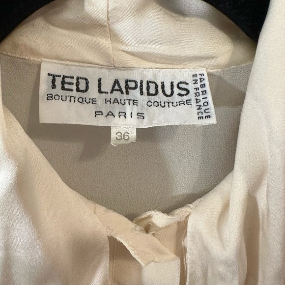 Vintage Couture Ted Lapidus Ivory Silk Shirt - Picture 9 of 9